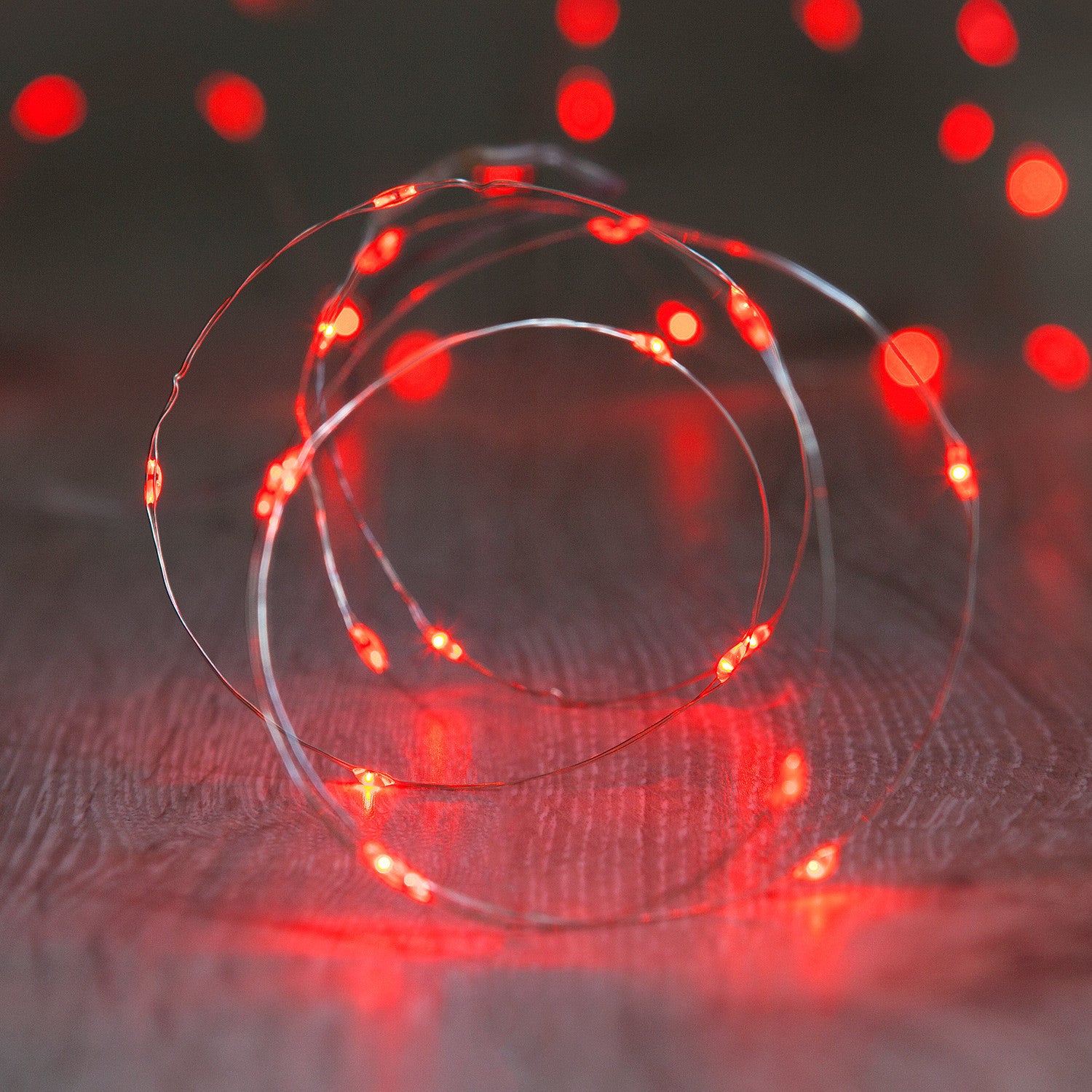 20 Red LED Micro Battery Fairy Lights Lights4fun