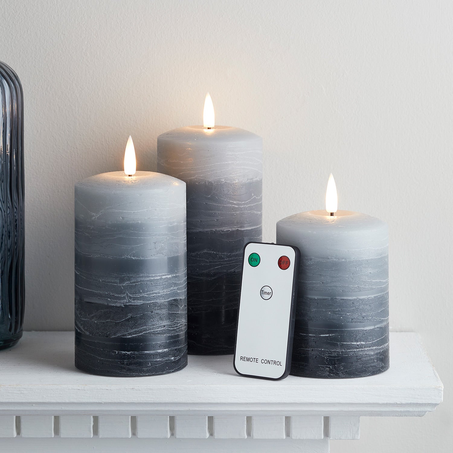 Silver flameless deals candles with remote