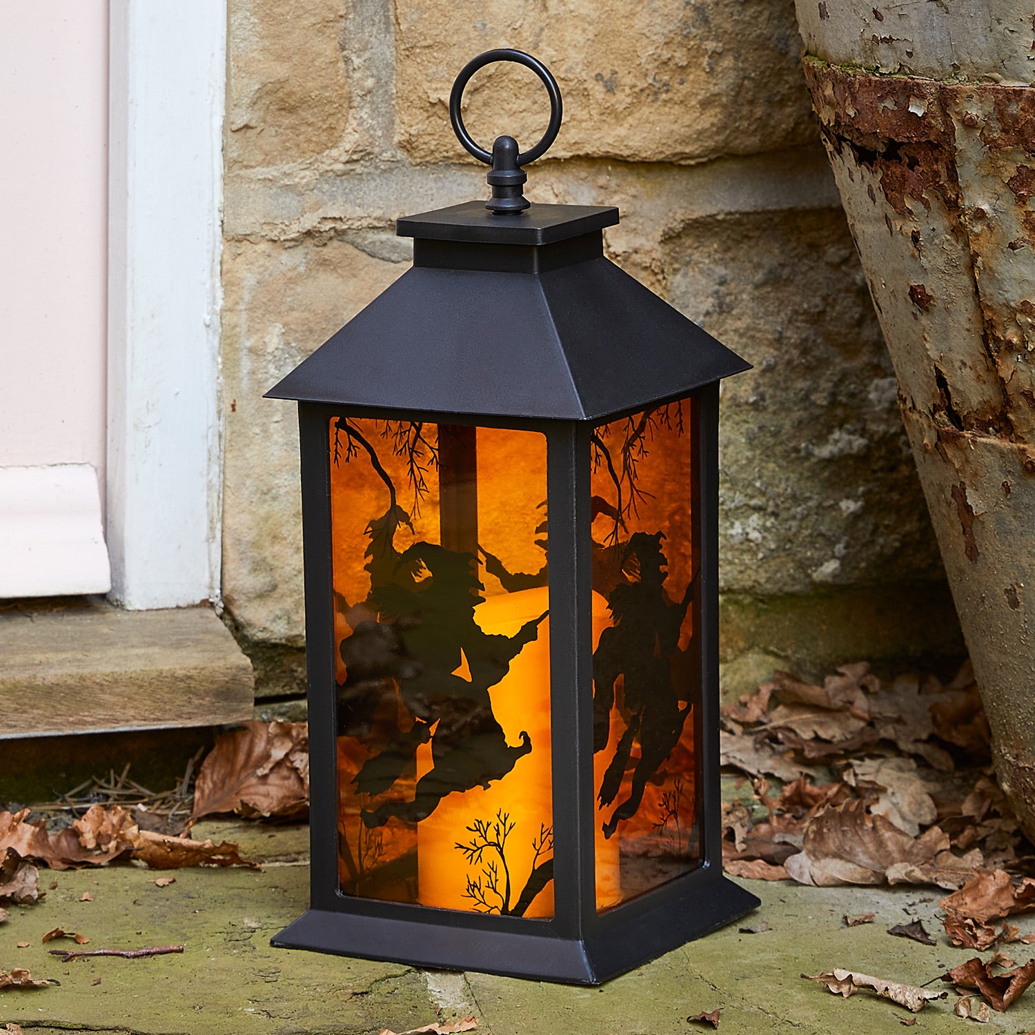 30cm Witch Outdoor Halloween Lantern – Lights4fun.co.uk