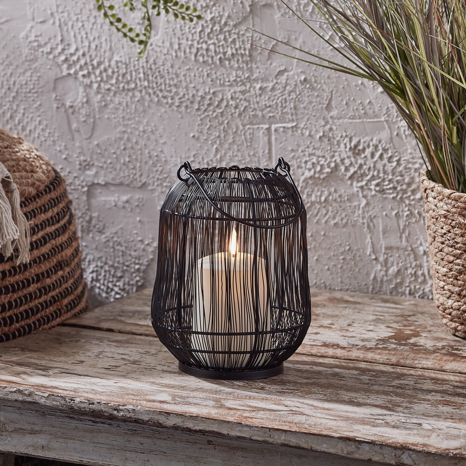 Antonio Black Garden Lantern With Truglow® Candle – Uk