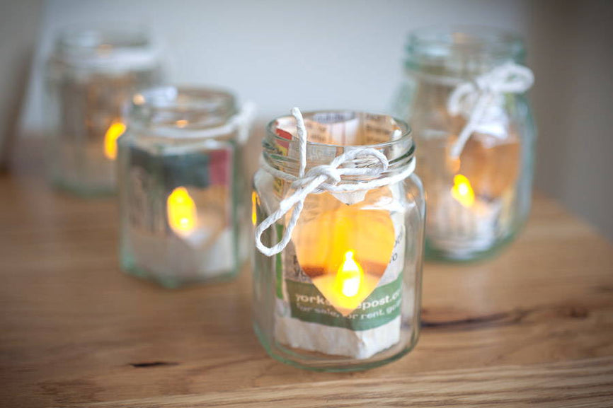 DIY Valentine's Tea Light Mason Jars