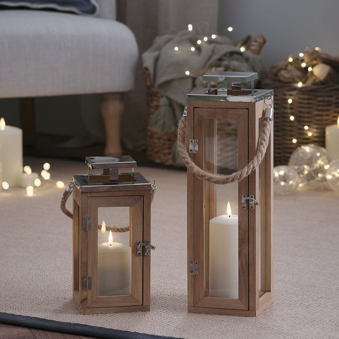 Large Salcombe Wooden Battery Lantern