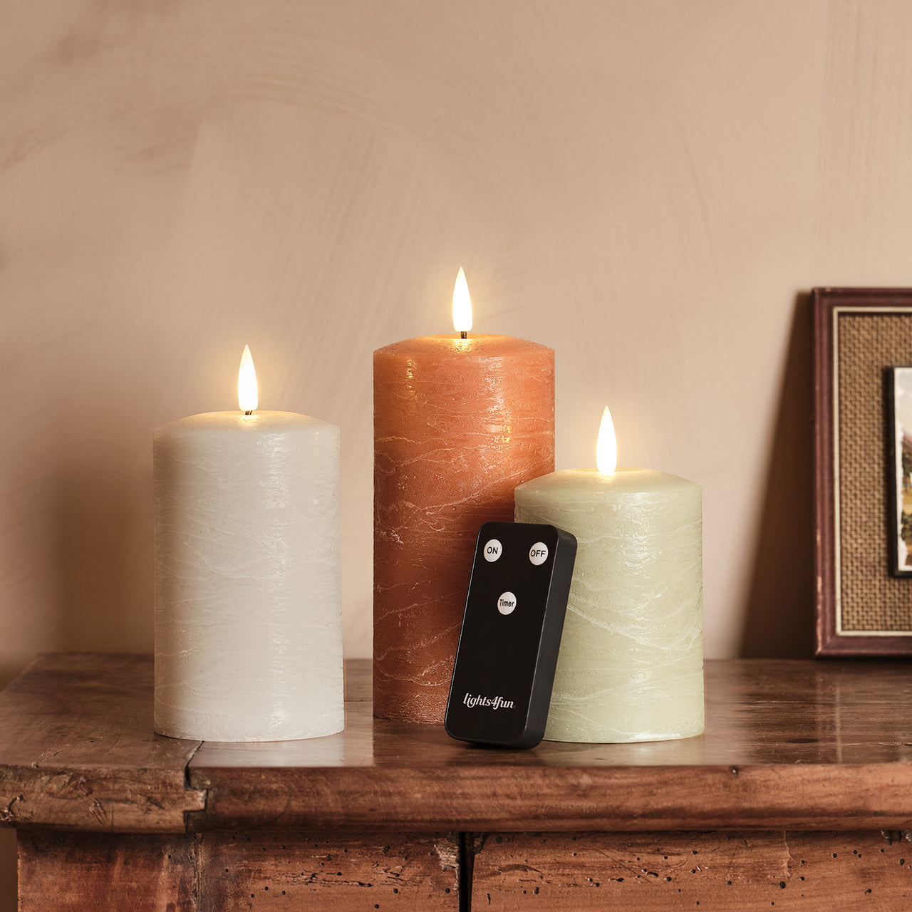 TruGlow® Autumnal LED Pillar Candle Trio