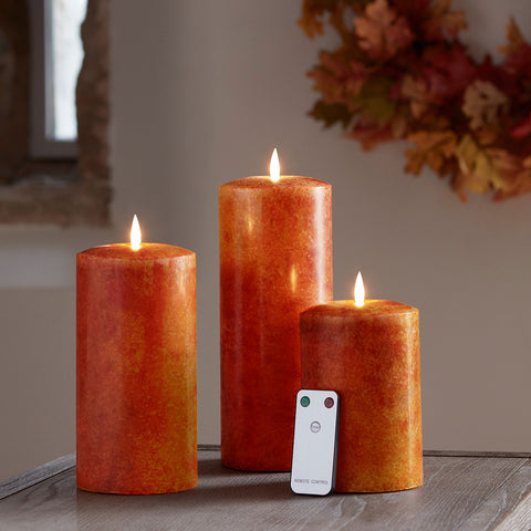 6 TruGlow® Autumnal Remote Controlled LED Taper Candles