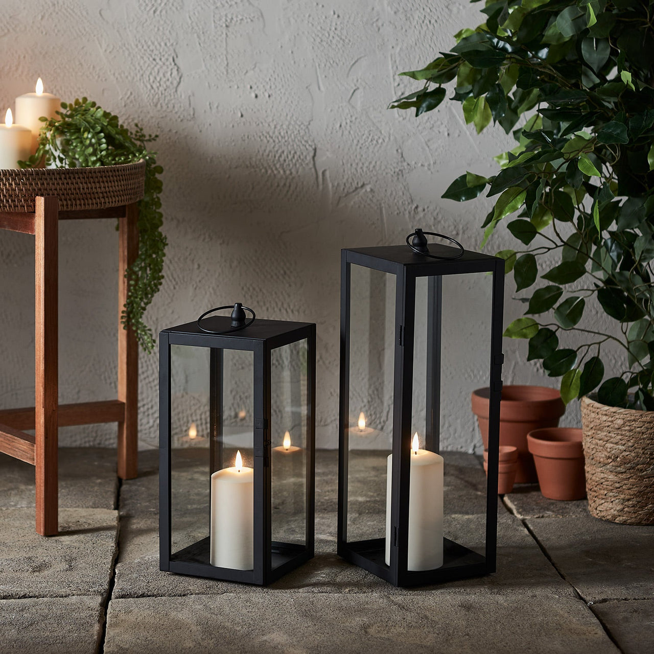 D-LA2201213_Bowen-Black-Garden-Lantern-Duo-with-White-TruGlow_-Candles-Night.jpg