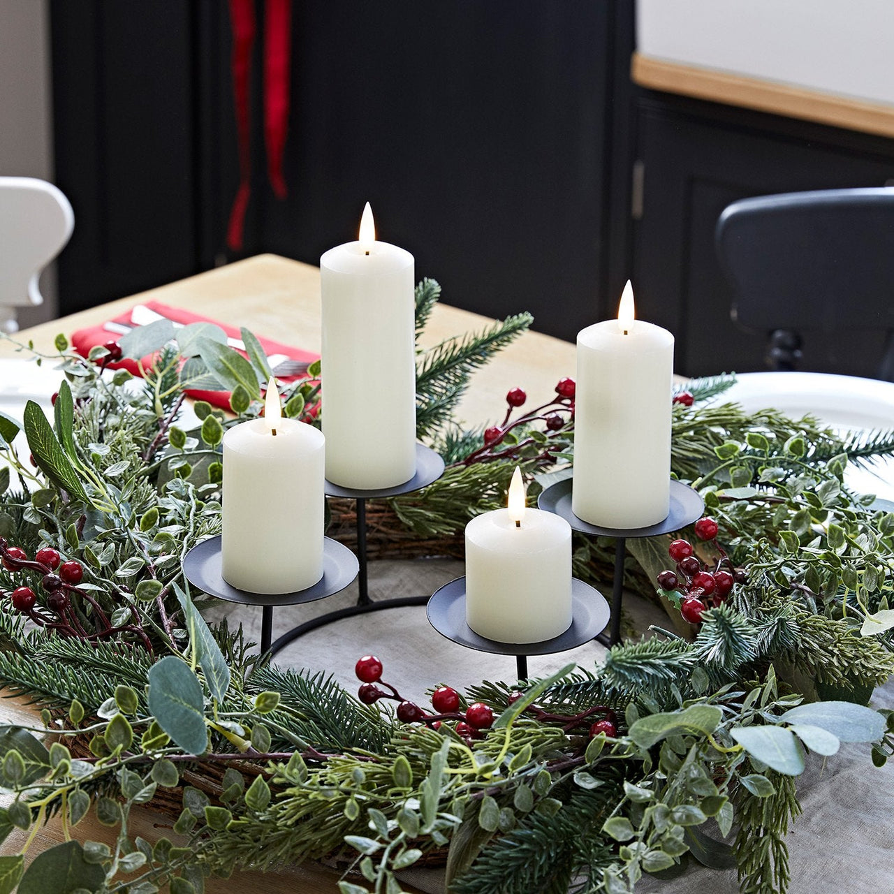 D4-WR2006CA_Pine-Red-Berry-Christmas-Wreath-Candle-Holder-LED-Truglow-Slim-Ivory-Candles-Indoor-Table.jpg