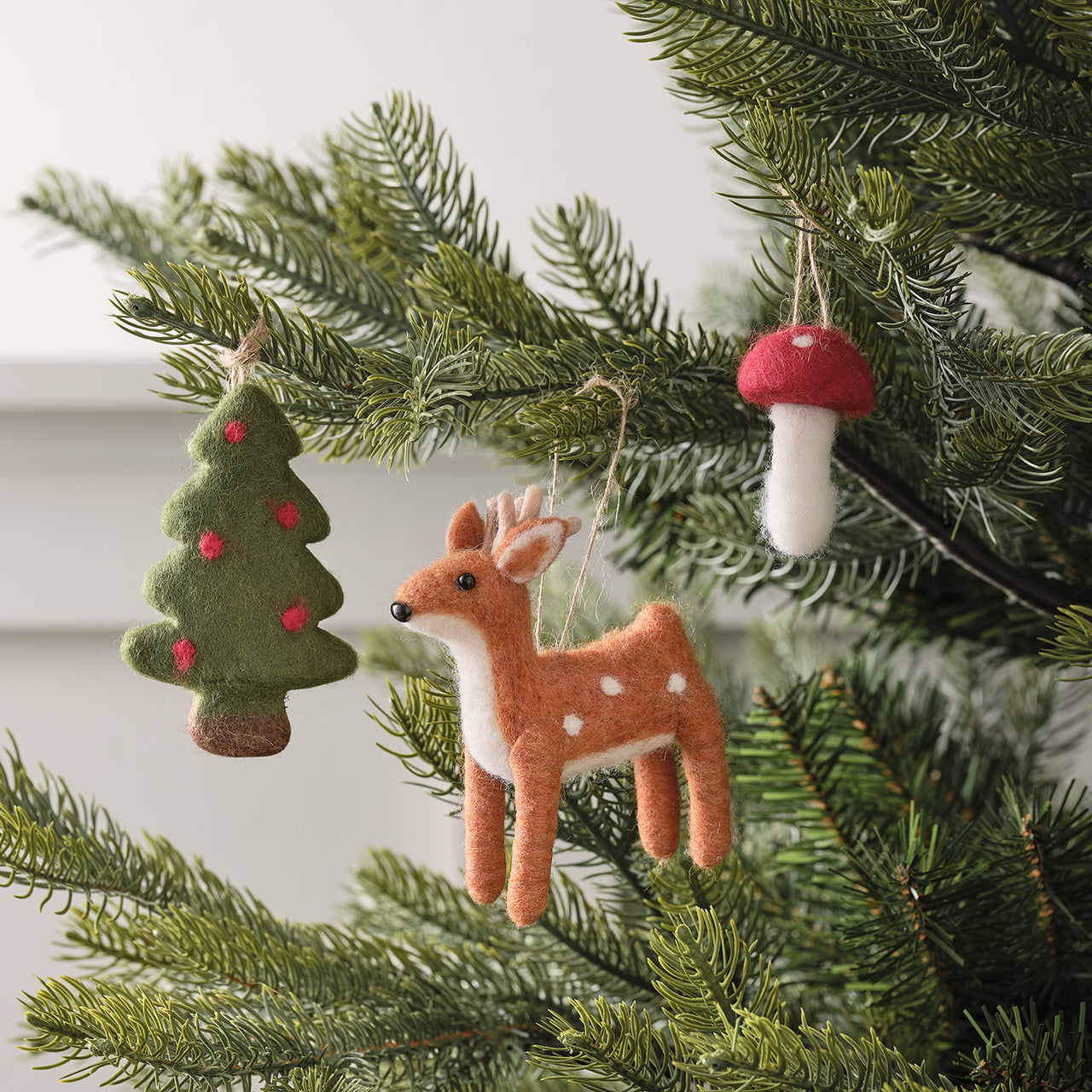 Winter Woodland Felt Hanging Decorations Trio