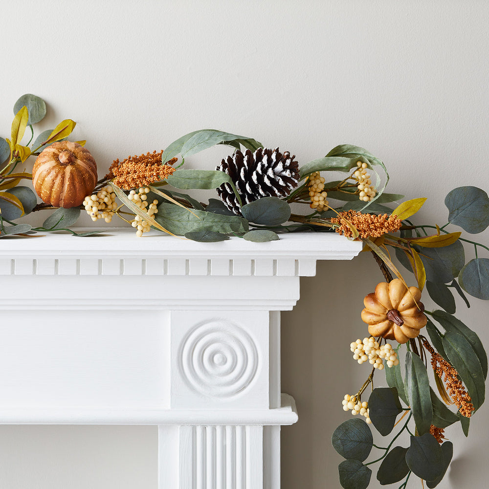 GA2002 - 1.8m Pre Lit Eucalyptus, Pumpkin & Pinecone Autumn Garland.jpg