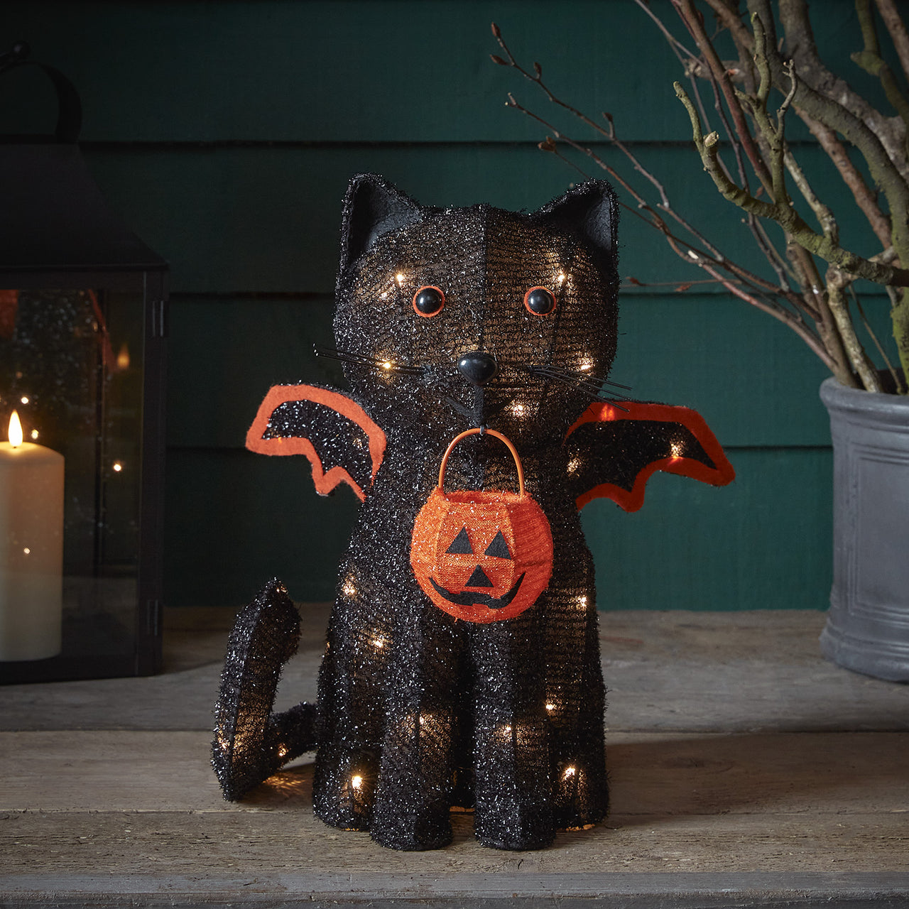Cat Battery Outdoor Halloween Decoration – Lights4fun.co.uk