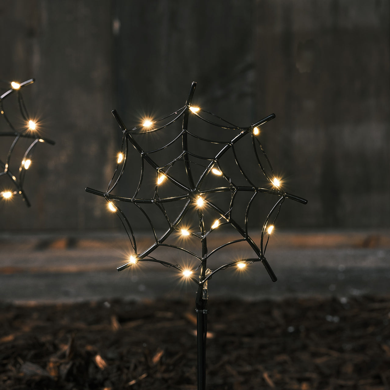 Set of 3 Spider Web LED Stake Lights