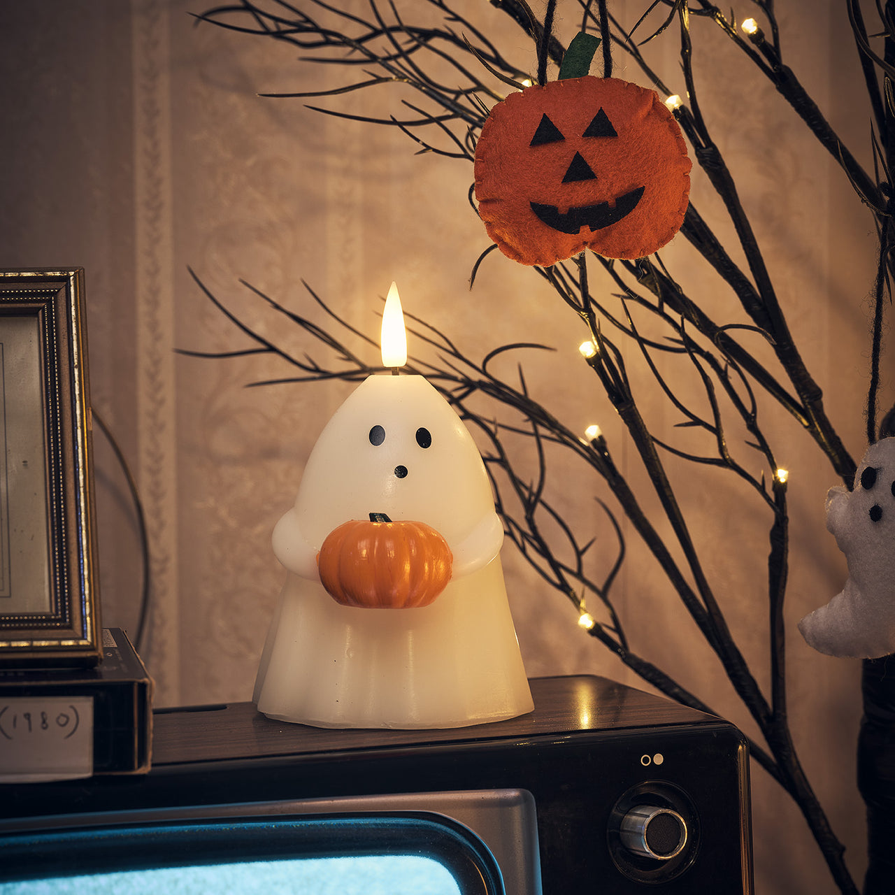 TruGlow® Ghost with Pumpkin LED Candle