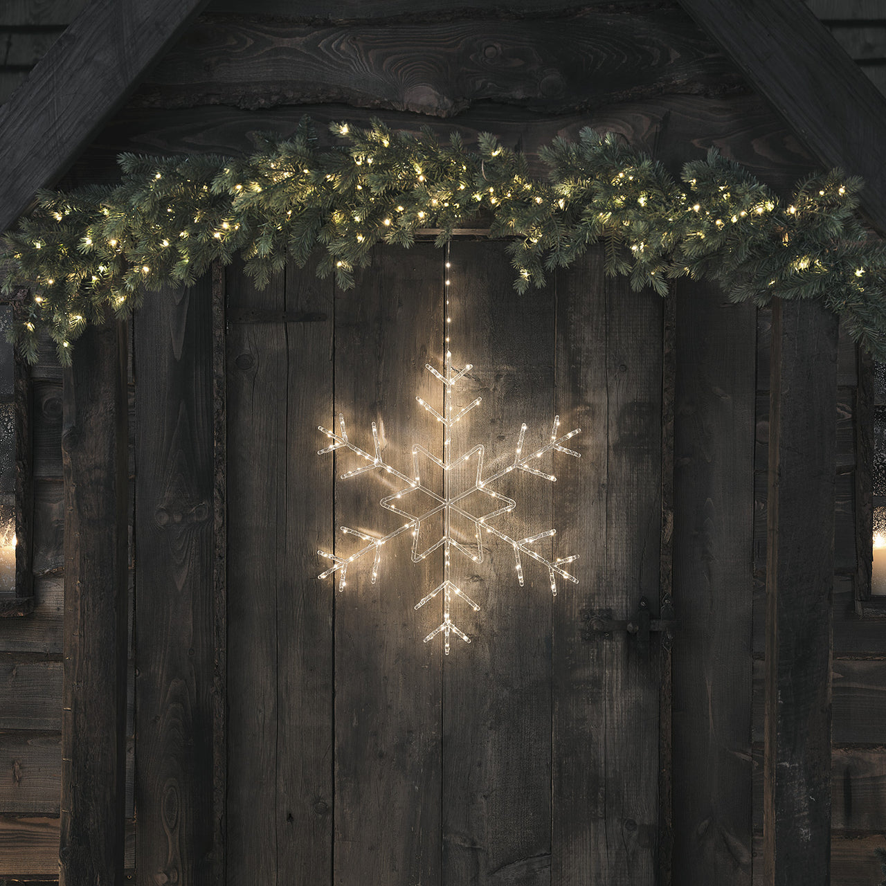 60cm Acrylic Snowflake Silhouette Micro LED Hanging Light