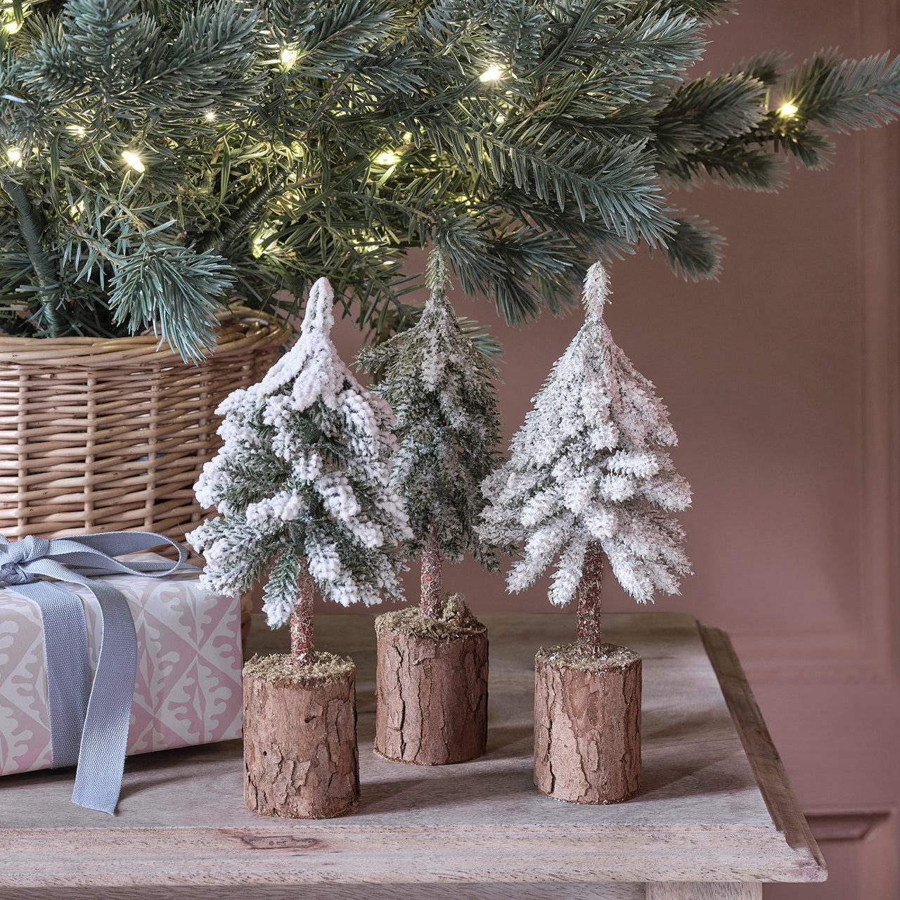 21cm Snowy Winter Tree Trio