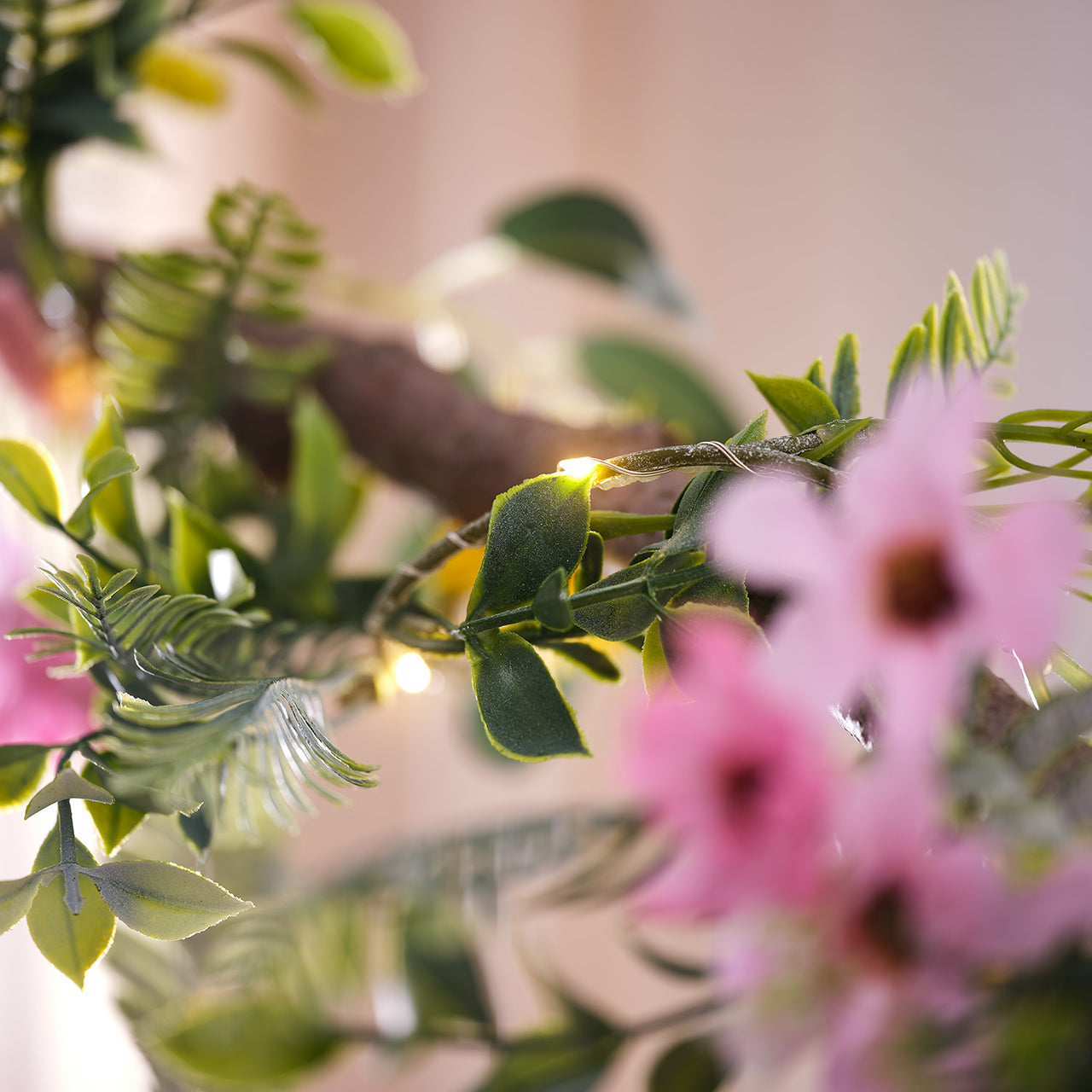 1.5m Pre Lit Spring Flower Garland