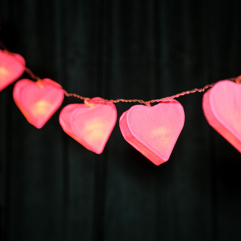 10 LED Paper Heart Battery Fairy Lights