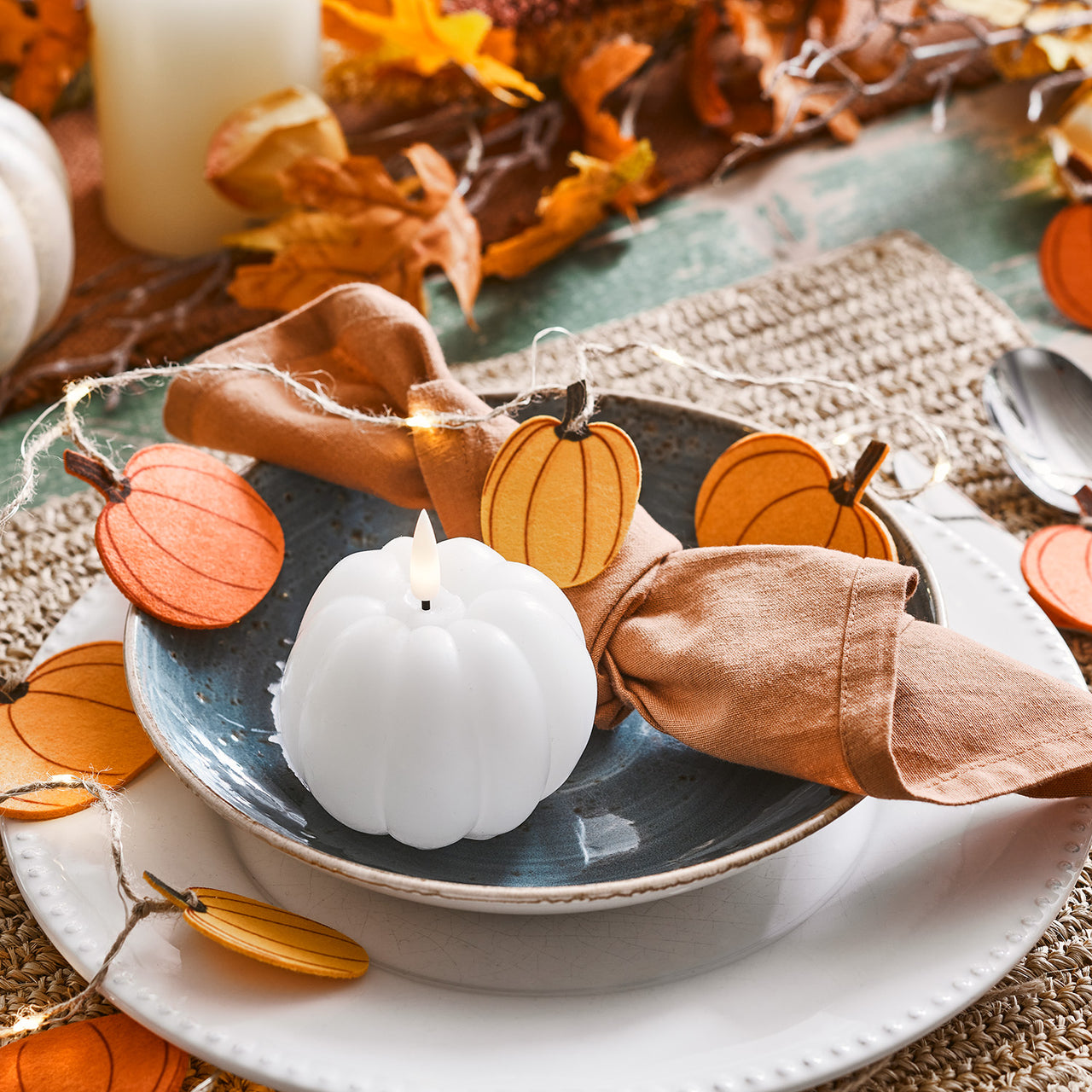 Felt Pumpkin Fairy Light Garland