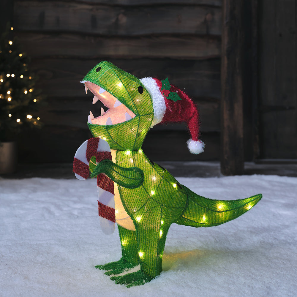 Terrence the Christmas T-Rex Pre Lit 3D Fabric Figure