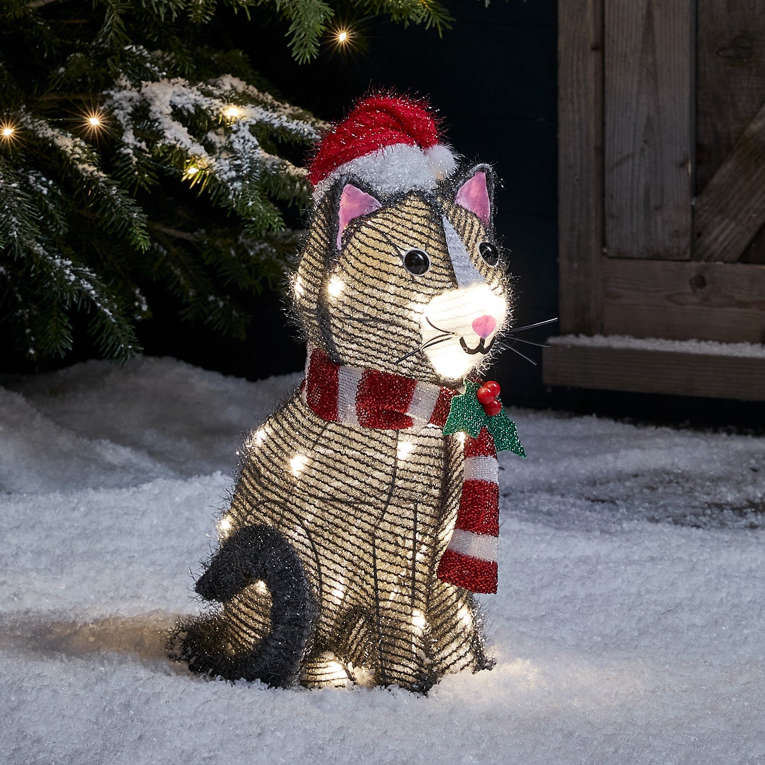 Holiday purchases Time Light-up Plush Cat 20 in Christmas Decoration