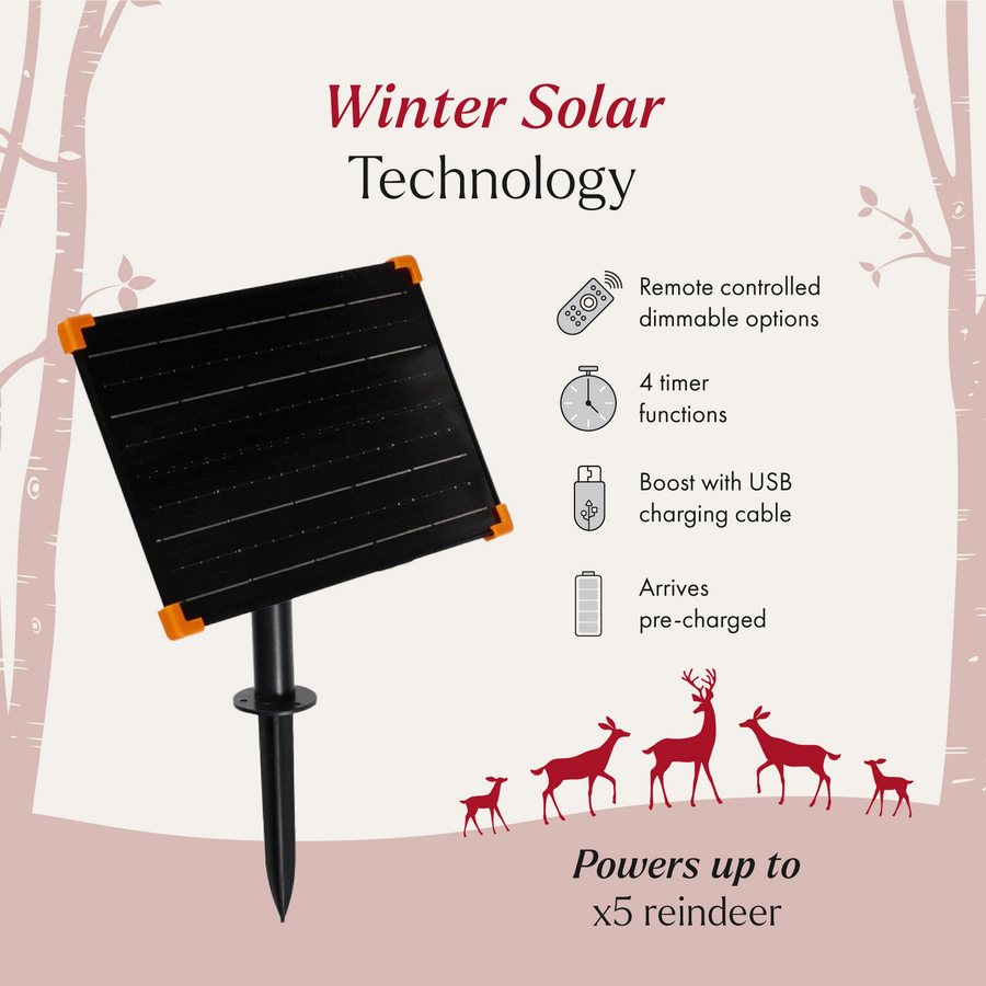 Winter Solar Panel Compatible Reindeer