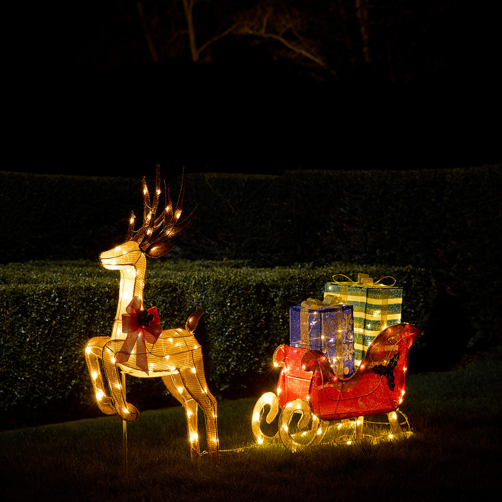 Reindeer and Sleigh with Presents LED 3D Figure