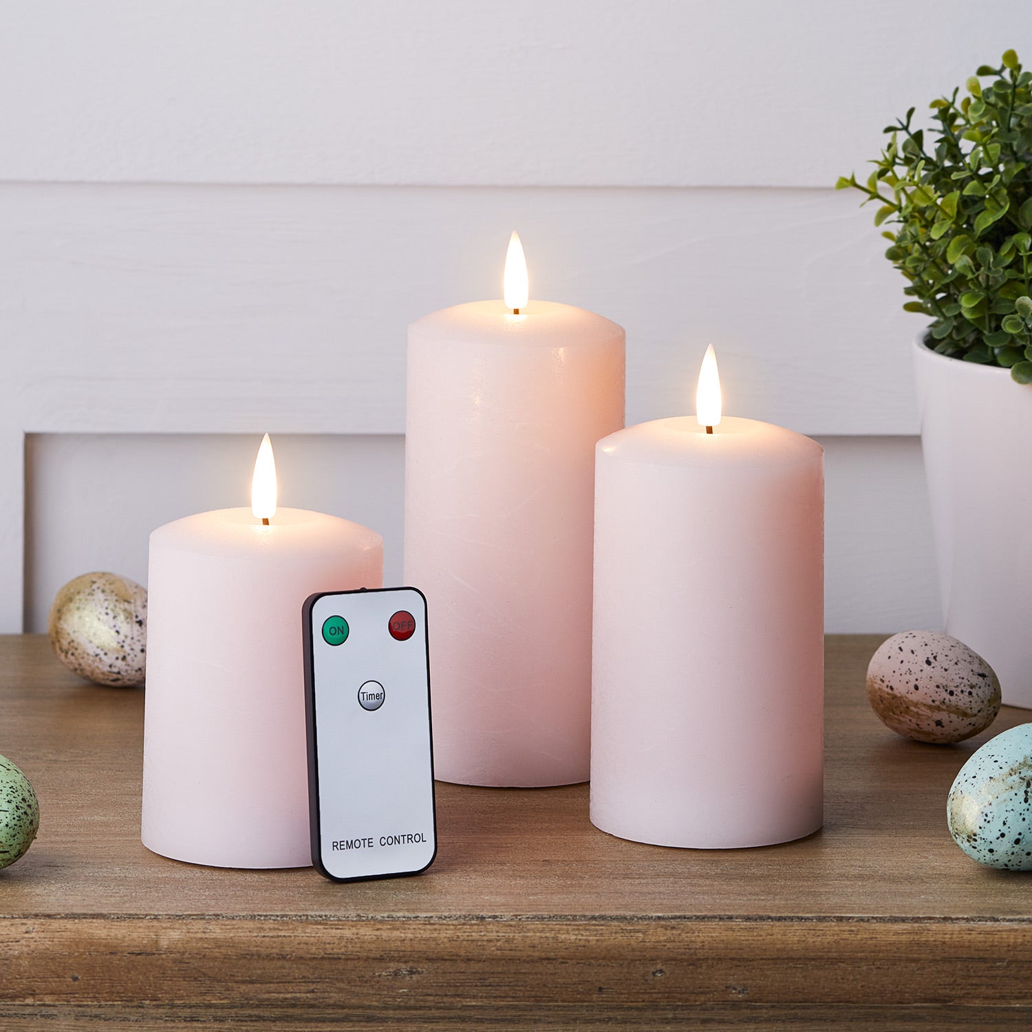 Remote control candles with shop timer