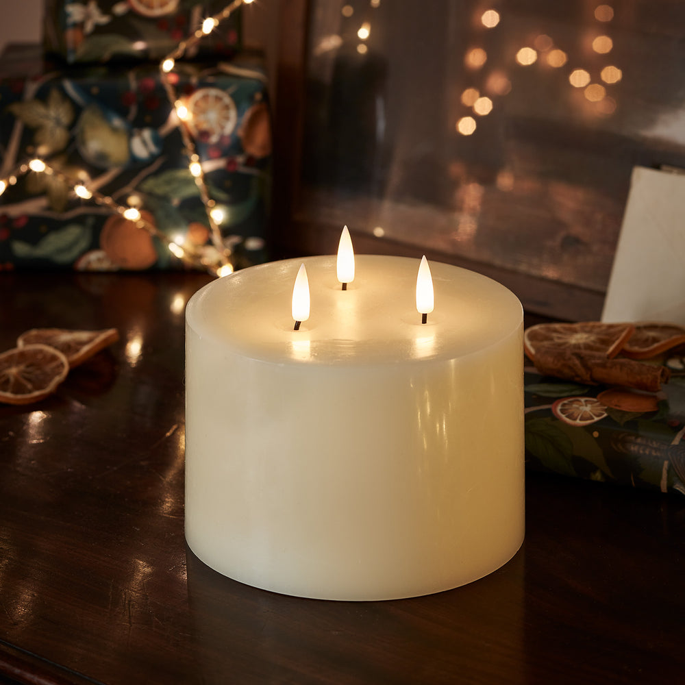 TruGlow® Ivory LED 3 Wick Candle