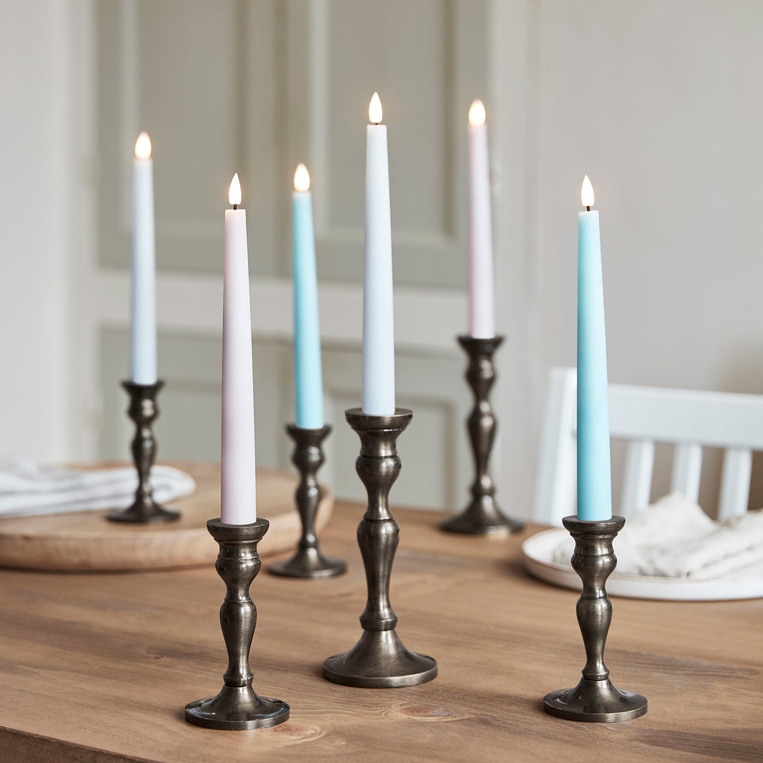 Blue led outlet taper candles