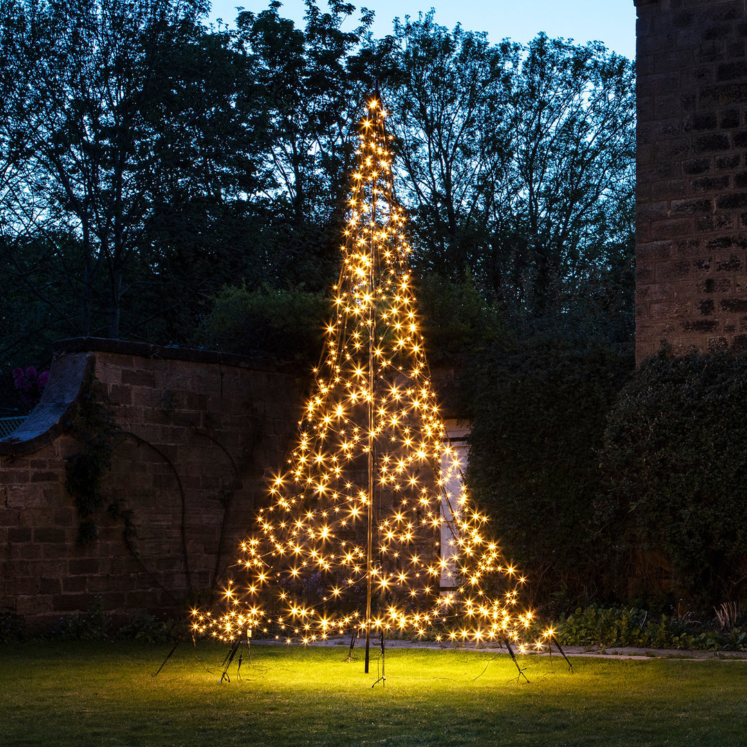 4m Warm White LED Outdoor Fairy Bell Christmas Tree – Lights4fun.co.uk