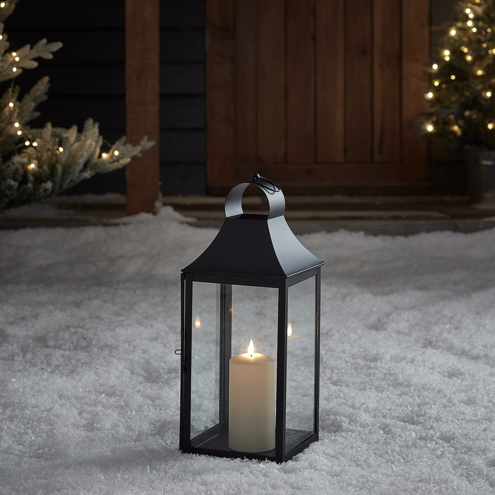 34cm Albury Black Garden Lantern with TruGlow® Candle