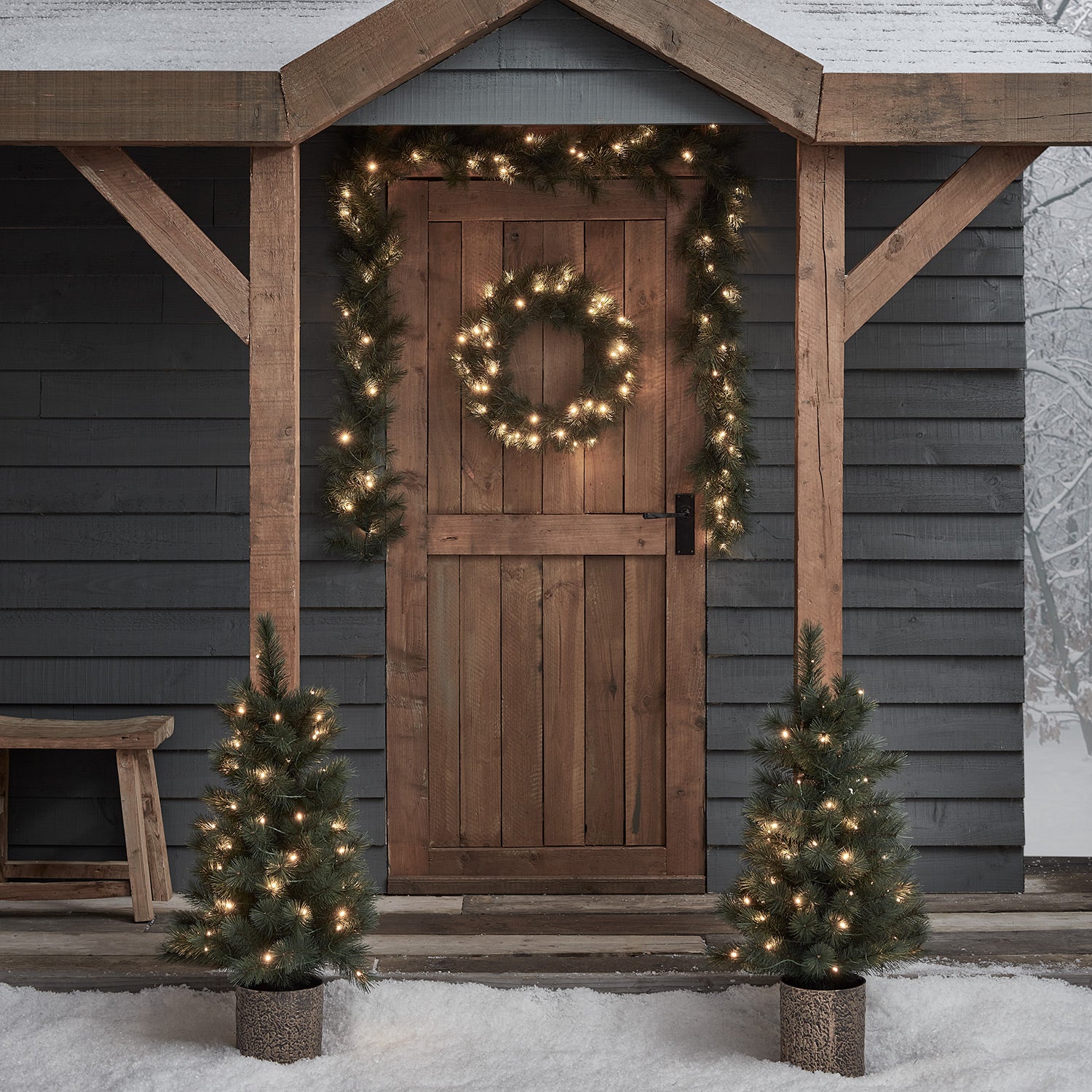 Outdoor porch shop christmas lights