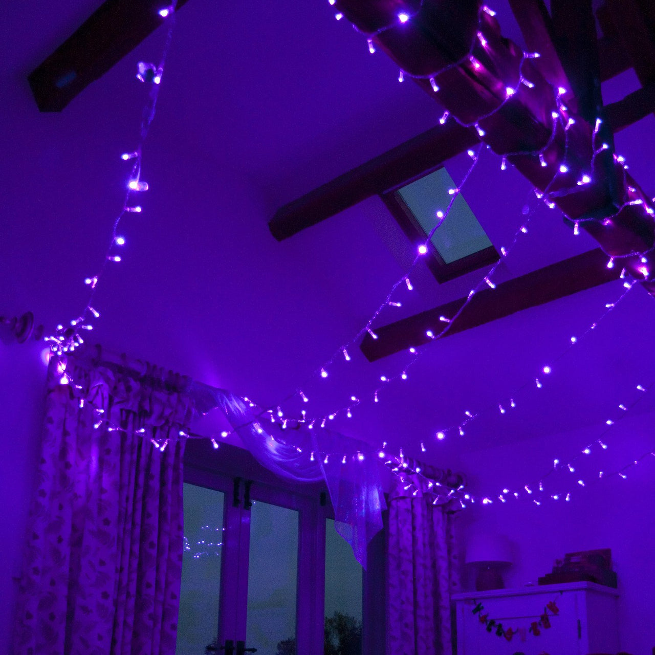 Core Connect 20m 200 Purple Connectable Fairy Lights Clear Cable