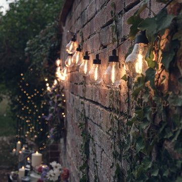 20 Warm White Vintage Style Solar Festoon Lights