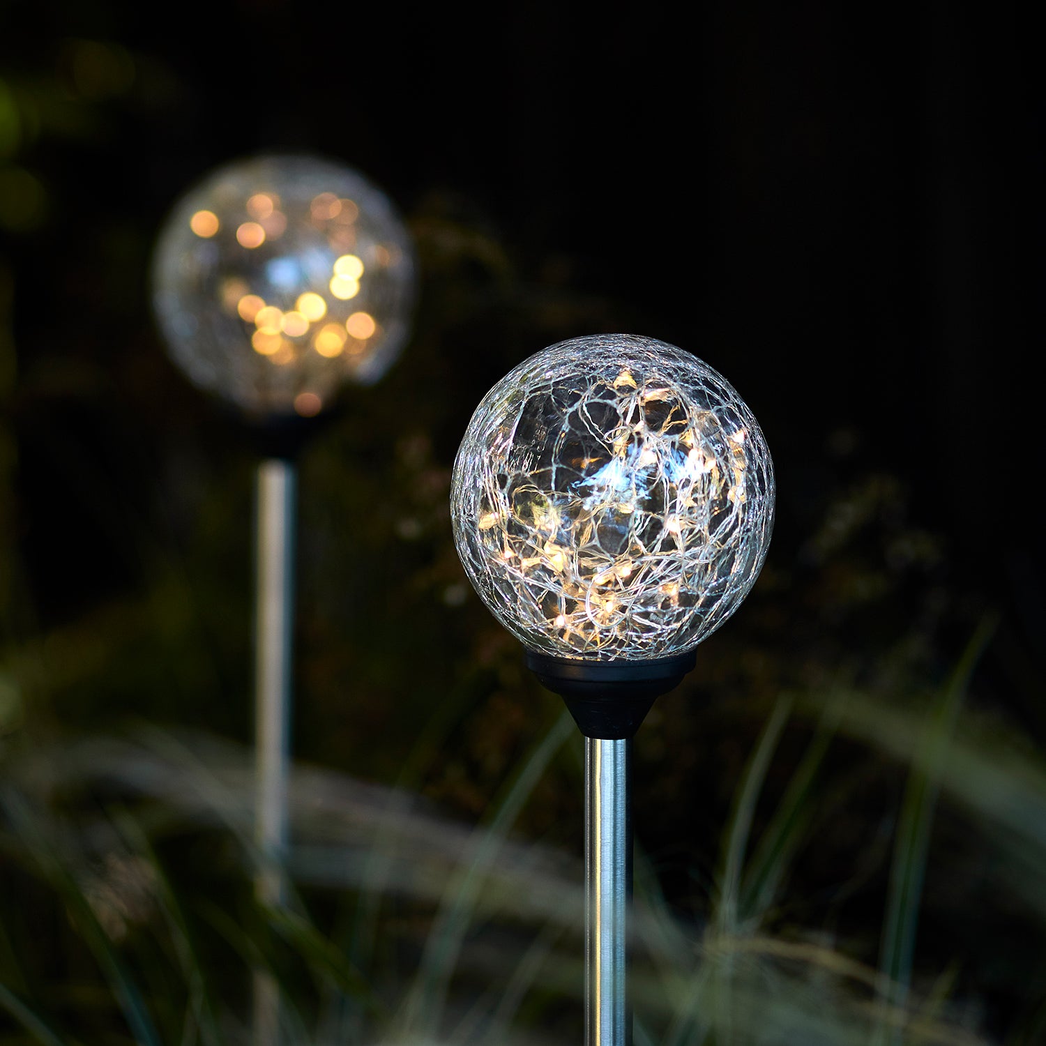 Round crackle solar deals lights