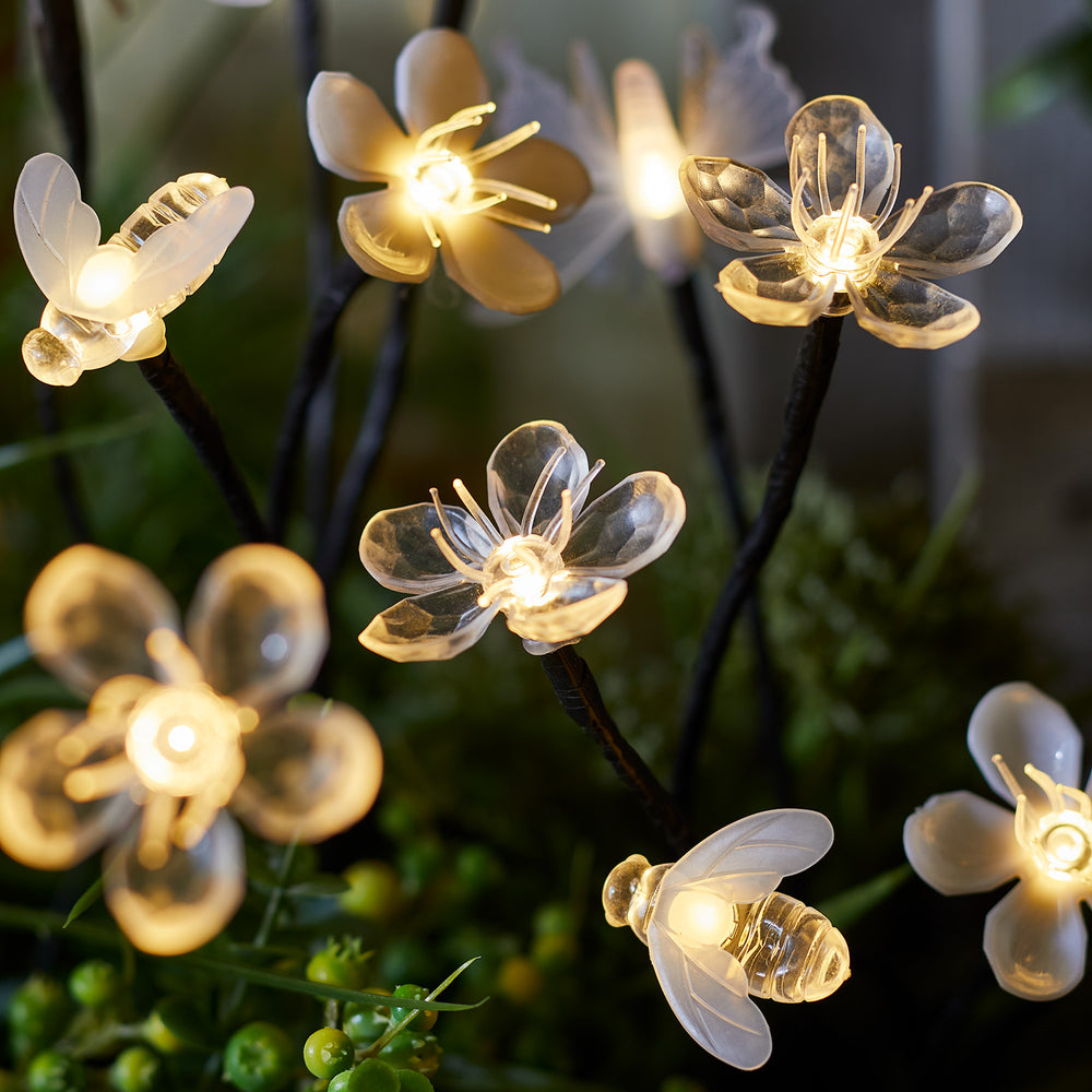 Set of 5 Flower, Bee & Butterfly Solar Stake Lights